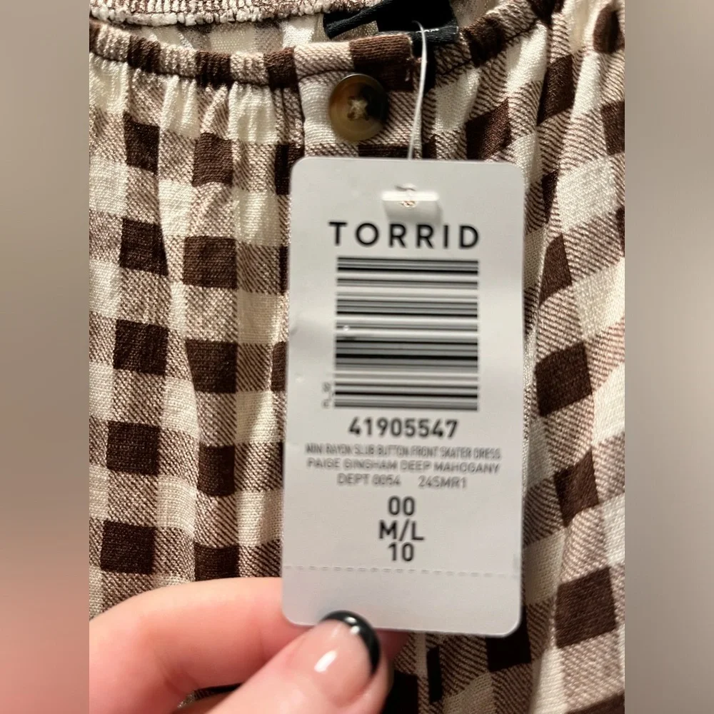 Torrid Mini Rayon Slub Button Front Skater Dress size 00 - Picture 7 of 10